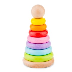 New Classic Toys Pyramide Stableklodser i Træ - Rainbow