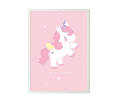 A Little Lovely Company Plakat med baby Unicorn