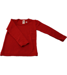 Engel Natur Økologisk Langærmet Bluse i uld/silke - rød