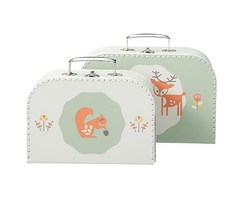 Fresk Kuffertsæt Dådyr og Egern - Mintgrønne farver